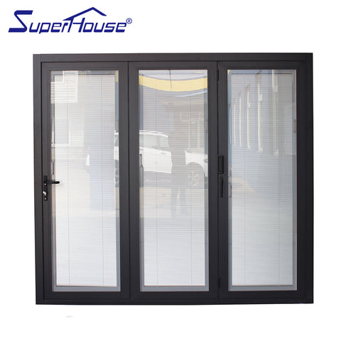 Australian Standard aluminium double glazed doors folding glass door ventilation bifold doors on China WDMA