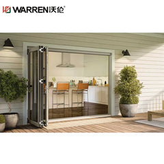 Warren 30x76 Bifold Aluminum Internal Glass Black Cheap Commercial Door For Bathroom