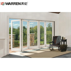 Warren 60x80 Folding Aluminum Double Glass Black Patio Rough Opening Door For Sale