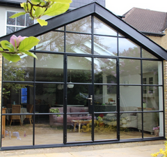 WDMA  Thin steel frame double glassed doors and windows with glass and grill