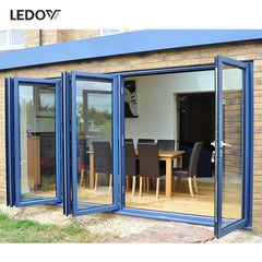 Latest European And American Style Standards Soundproof System Movable Frameless Bi Folding Glass Doors
