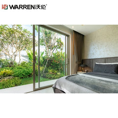 Warren 64x80 Sliding Aluminium Low E Double Glazed Green Tall Automatic Door For Kitchen