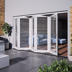WDMA 16 foot sliding glass door with fully tempered double glazing Low-e bi-folding doors for sale