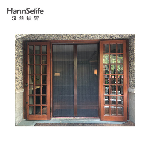 Hansi polyester pleated mesh folding mosquito fly insect magnetic control detachable screen door on China WDMA