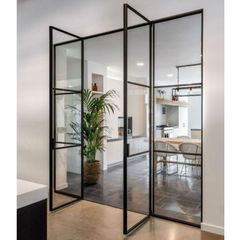 WDMA  2020 best selling economic stylish soundproof Lowe glass steel frame interior hinge double swing doors