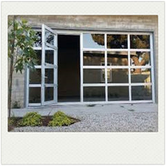 China WDMA Anodized Aluminum Frame Tempered Frosted Plexiglass/Glass Garage Door