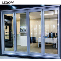Customized soundproof aluminum glass folding bifold bi folding doors