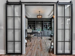 WDMA  Modern hot sale gril design galvanized carbon steel barn door for residential space