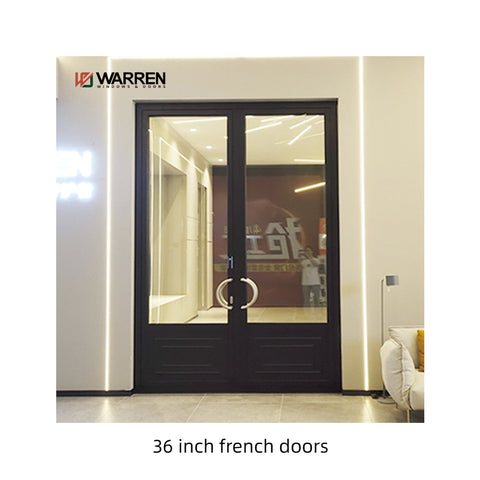 Warren 36 inch Double French Door With Black Glass Double Doors Interior