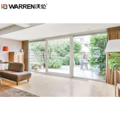 Warren 48x80 Sliding Aluminium Fixed Glass Brown Recessed Exterior Door in Stock