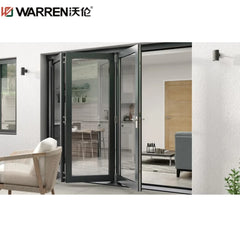 Warren 28x78 Accordion Aluminium Stained Glass Brown Sliding Custom Door External