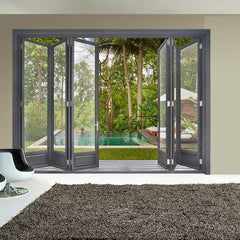 China WDMA aluminum Insulating Tempered Glass  folding patio doors