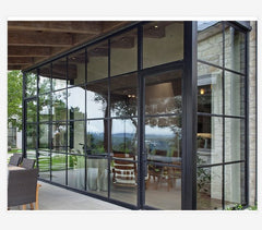 WDMA iron window grill design steel glass door windows