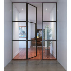 WDMA Factory direct price metal balcony single swing french glass doors