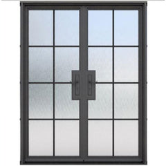 WDMA Double French Recessed Ceiling Clear Glass Iron Doors