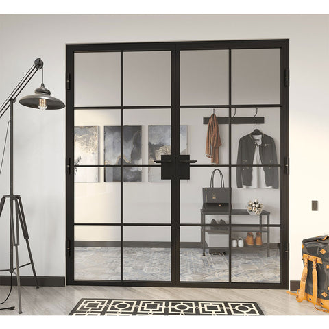 WDMA Single Casement Black Steel And Glass Door