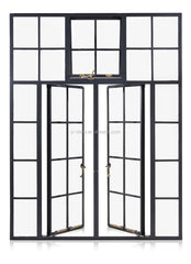 WDMA  Old French, simple, modern style,commercial double single double, floor type steel windows and steel doors.