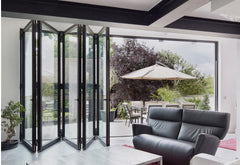 WDMA bifolding patio glass door aluminum 3 panel sliding door bi-fold 8ft doors