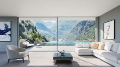 WDMA High quality minimalism narrow border huge aluminum sliding glass window
