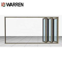 Warren 45*100 folding door with double glass and best hardware aluminium material heat insolution