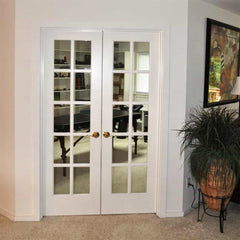 Finished Surface Aluminium French doors windows Frosted Glass Bedroom Door For Residential House