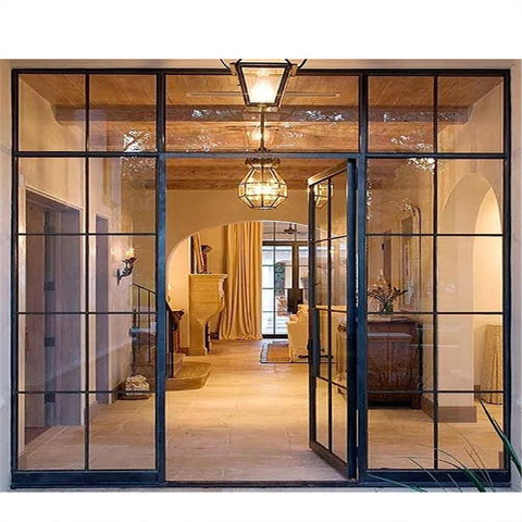 WDMA House Customized Interior Wrought Iron Doors With Glass