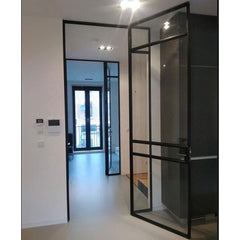 WDMA Commercial wrought iron door and glass entrance steel doors top quality steel window design