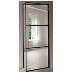 WDMA  Aluminum Exterior Double Glass French Entry Door Swing Casement Door
