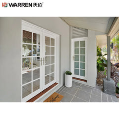 Warren 70x80 French Aluminum Double Glass Black Internal Patio Door Exterior