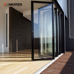 Warren 80 Aluminum alloy patio glass folding door color customized with entry door with oval window