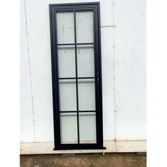 WDMA  China Manufacturer Swing Open Exterior Black Metal French Doors Panel Exterior Commercial Glass Door