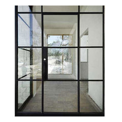 WDMA French style steel frame glass door top quality metal window frame unbreakable glass door