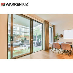 Warren 72x78 Sliding Aluminium Tempered Glass Black 3 Panel External Door Front Door