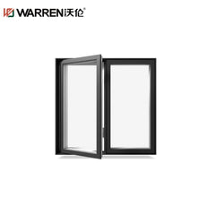 Warren 36x52 Casement Aluminium Tempered Glass Black Thermal Break Window Modern