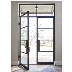 WDMA  2020 High Quality Competitive price swing interior Low-e Glass Glazed Steel Iron modern French Door