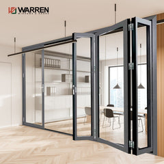 Interior Bi-Fold Doors Glass Folding Partition For Office  Meeting Room Shopping Mall