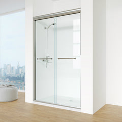 High Quality Frameless Bypass Sliding Shower Door with 8mm Clear Tempered Glass on China WDMA