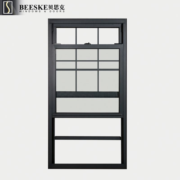 High Quality Top Thermal Broken Aluminum Profile Double Glass Single Hung Sliding Windows With Grille on China WDMA
