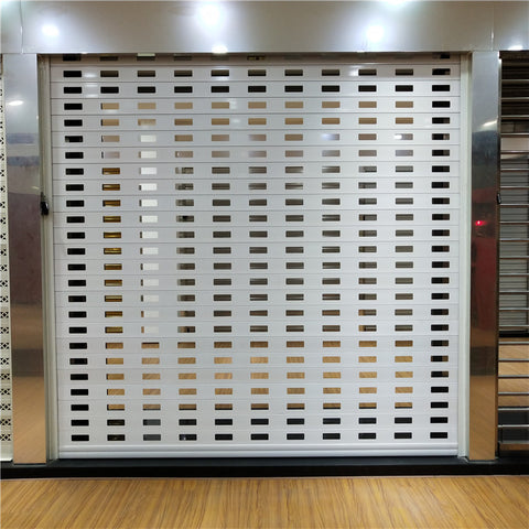 High Speed Fireproof Vertical Hollow Remote Control Electric Aluminum Alloy Rolling Shutter Doors on China WDMA