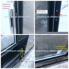 High quality australia aluminum sliding windows with flyscreen on China WDMA