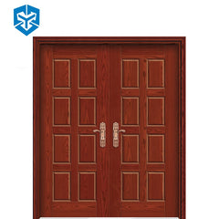 High quality custom size single double leaf exterior carved solid sliding wooden door on China WDMA