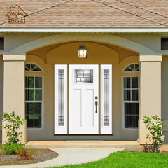 High quality villa front exterior entry solid wood glass garden door on China WDMA