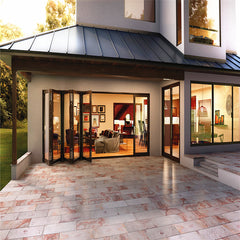 Horizontal Balcony Glass Accordion Aluminum Bi Folding Door on China WDMA