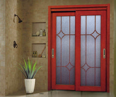 Hot!Hot Sale! Double Leaf Wood Glass Entry Patio Door Sliding Opening Door Exterior Double Doors on China WDMA