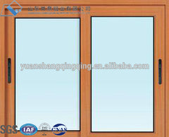 Hot sale wooden color wood grain frame sliding Glazing Low-E tempered glass windows and doors for Bedroom Kitchen Villa