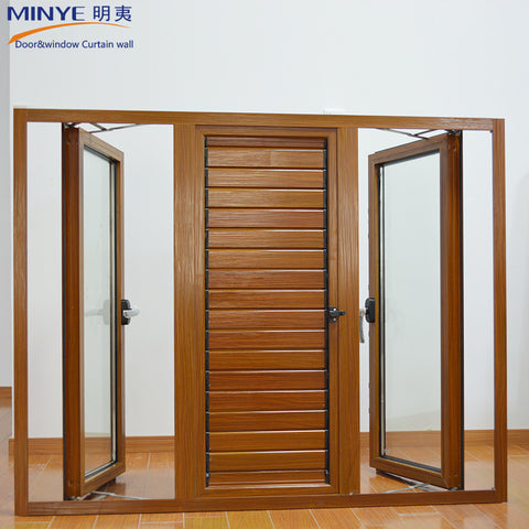 Hot selling wood clad aluminum window oriel windows with shutters casement windows on China WDMA