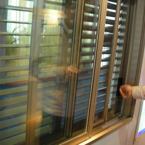 House aluminium toughened glass window frames with louver panel on China WDMA