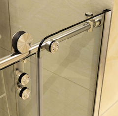 Household simple to install glass stainless steel sliding shower door hardware accessories on China WDMA