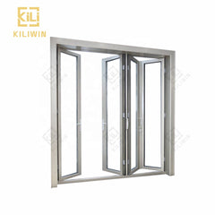 In Stock Oem residential exterior 4 panel reflective single glass anodized aluminum frame bifold door for patio on China WDMA