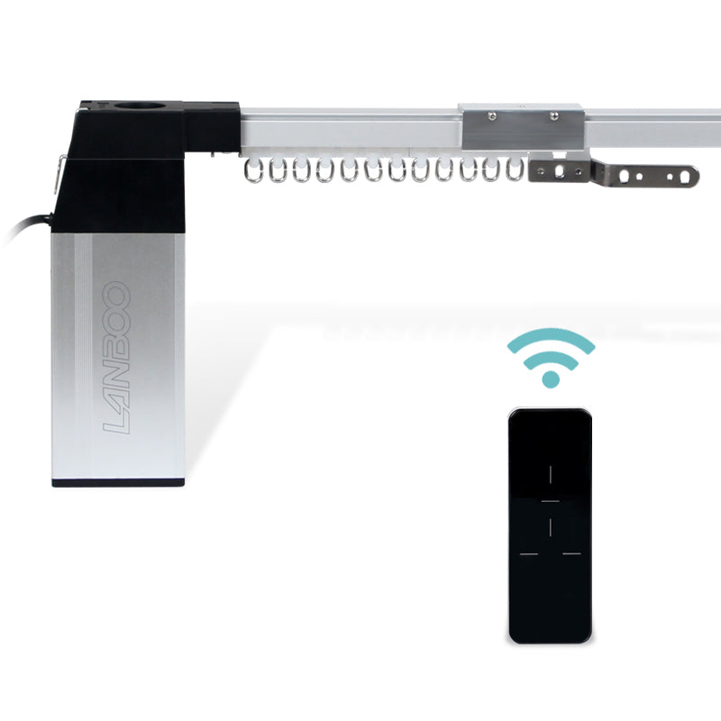 Inbuilt receiver House window curtain motor with track set system on C ...